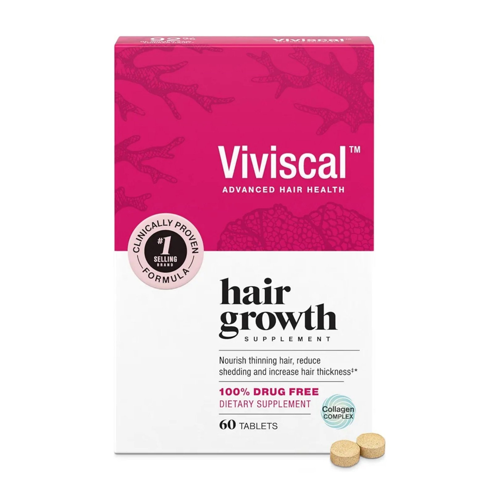 Viviscal Hair Growth Supplement for Women, 60 Tablets, 1 Month Supply